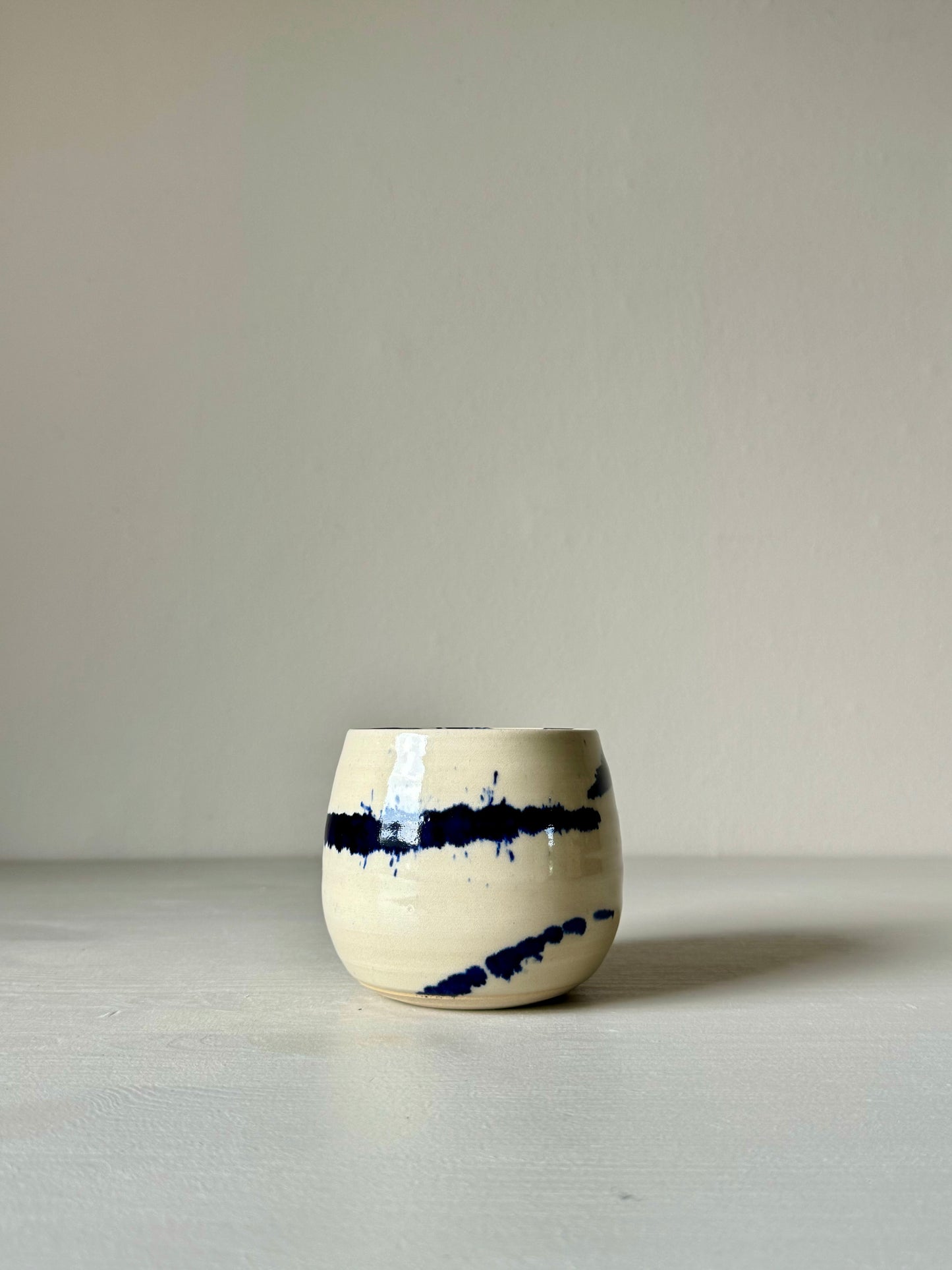 Coffee cups - Clear glaze & Cobalt Blue