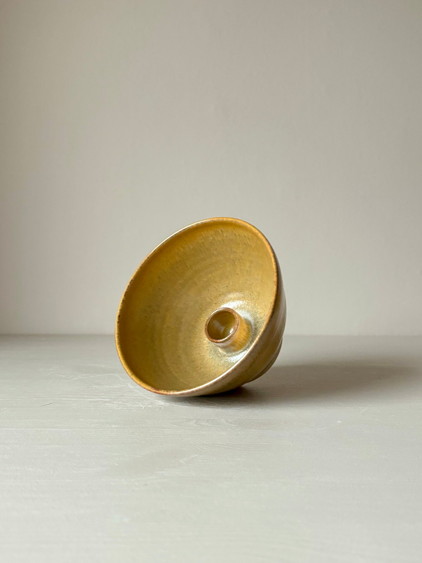 Candlestick Holder - Creamy Tenmoku