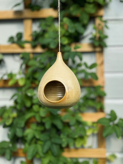 Handmade ceramics Bird Feeder - Yellow