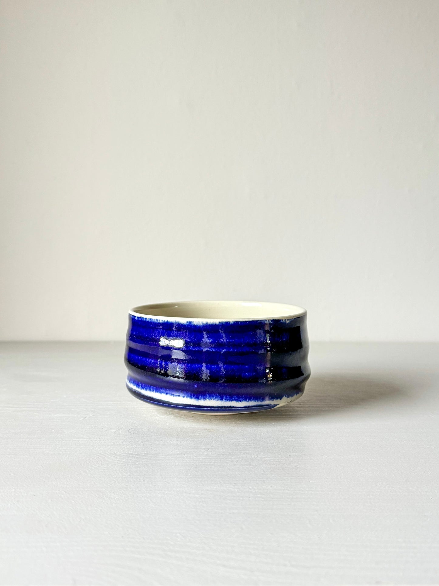 Matcha bowl  - Clear glaze & Cobalt blue