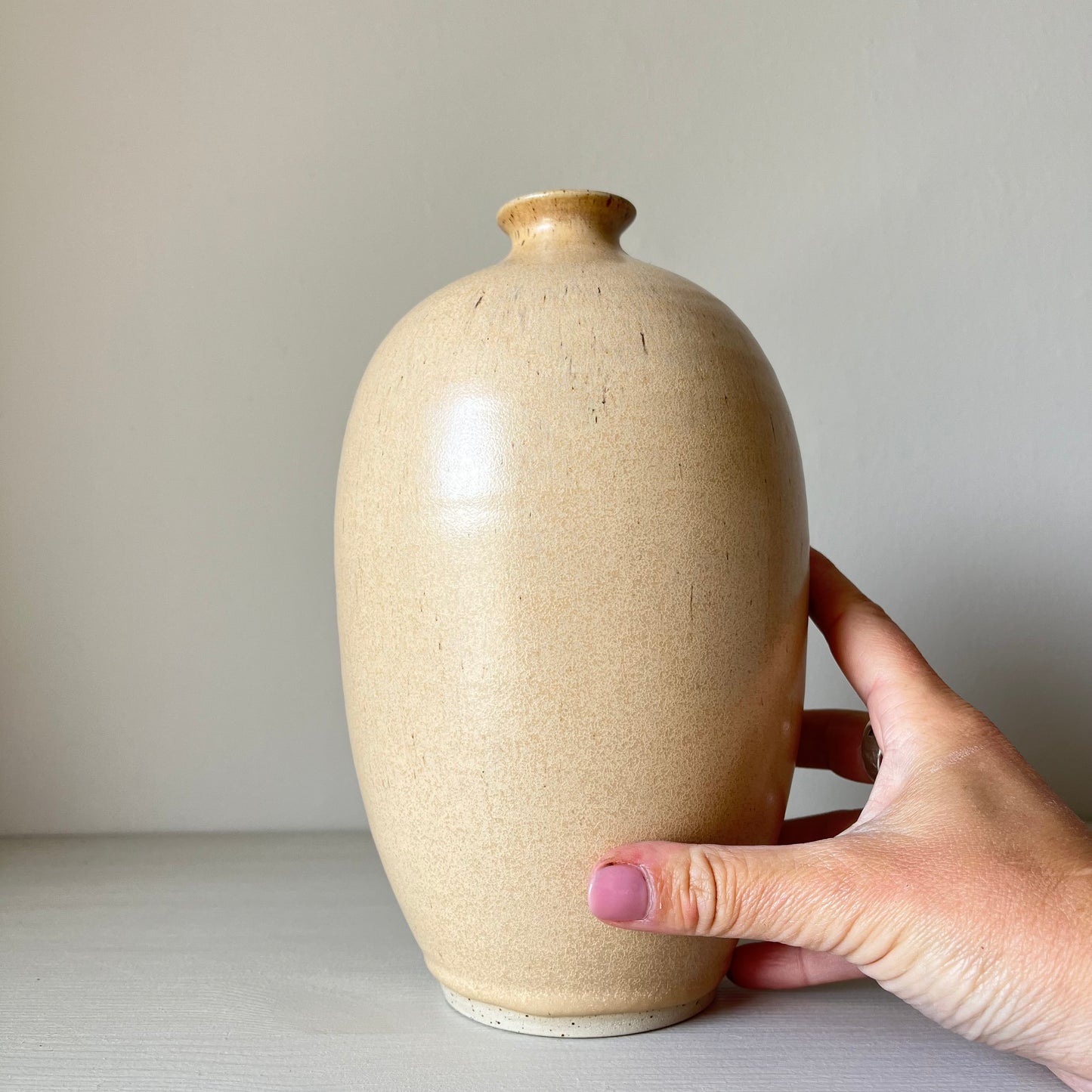 Large handmade ceramic Vase - Pale Peach