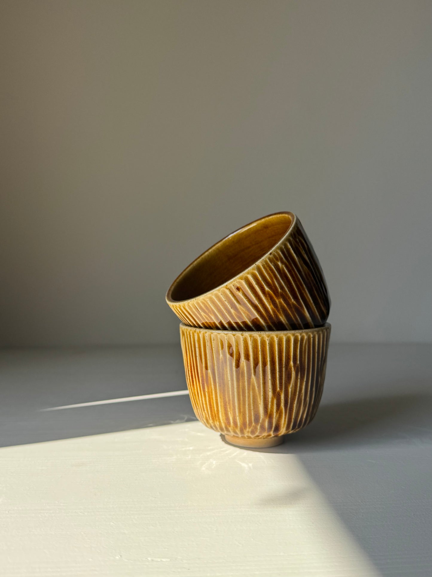 Carved Cups - Dark Honey