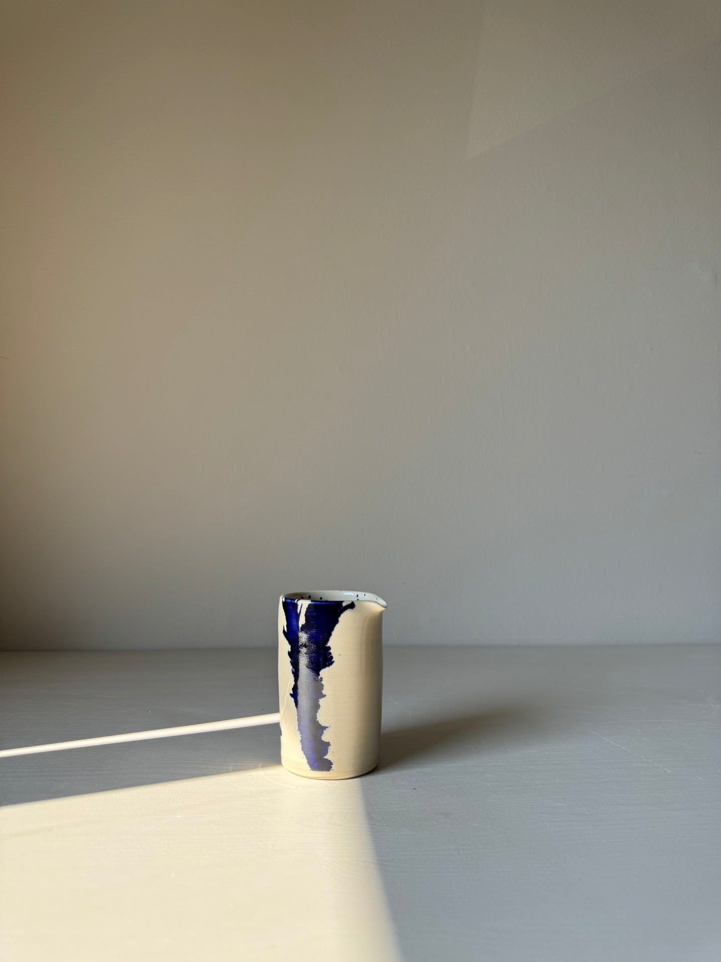 Small Milk Jug - Clear glaze & Cobalt Blue