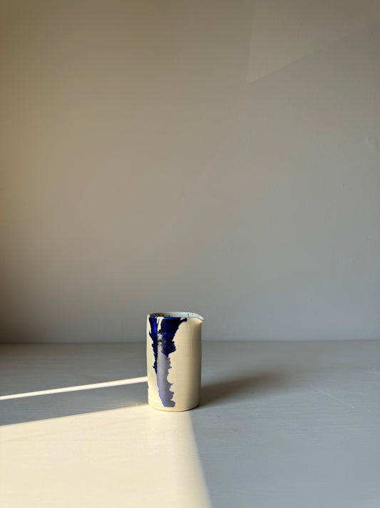 Small Milk Jug - Clear glaze & Cobalt Blue