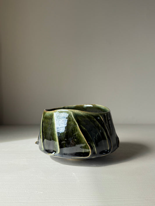 Textured Matcha Bowl - Hinoki Series #09
