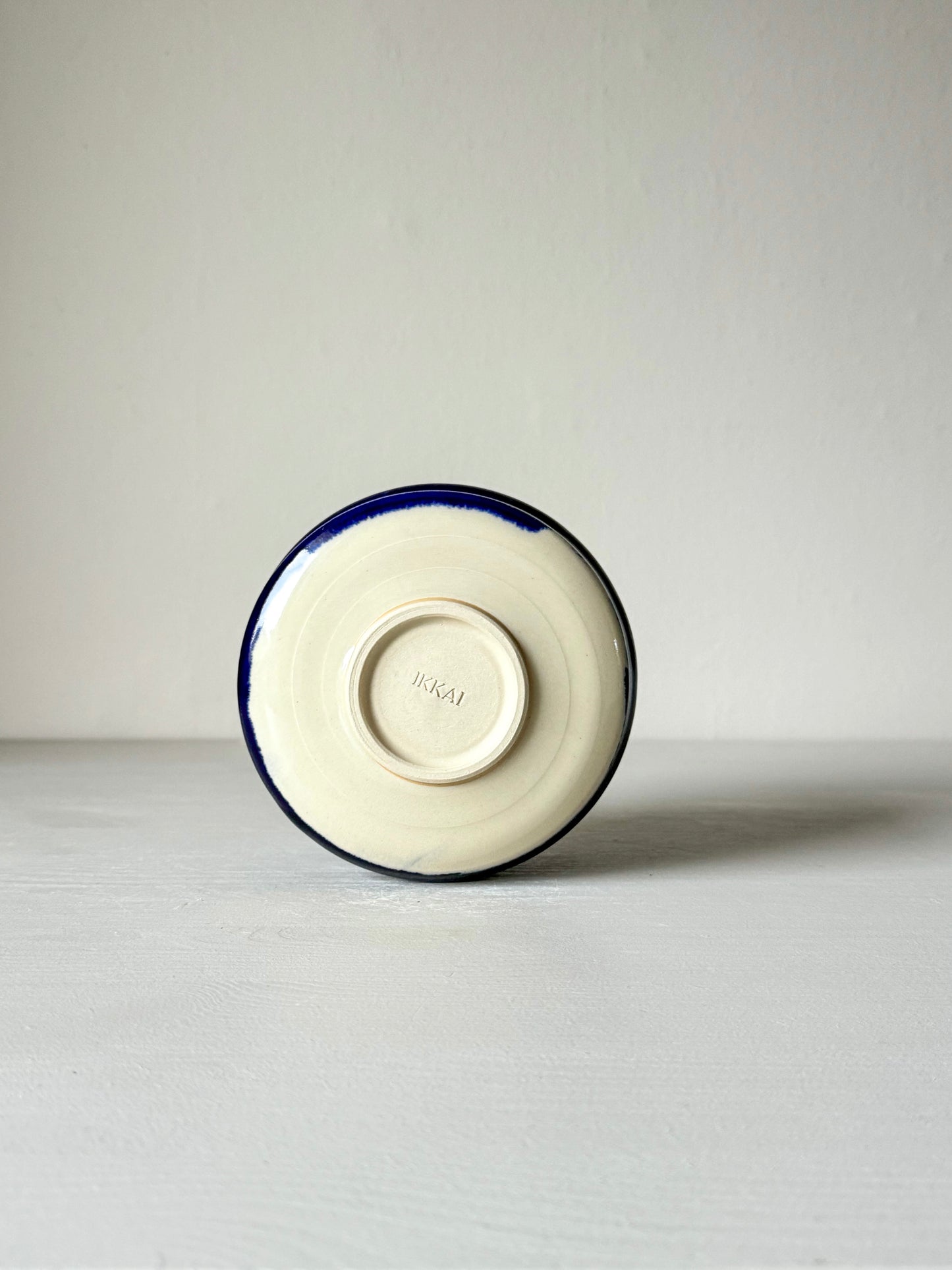 Matcha bowl  - Clear glaze & Cobalt blue