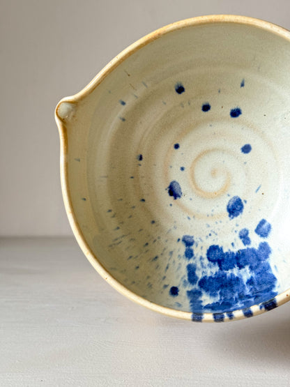 Matcha bowl with Spout - Moonstone & Cobalt Blue