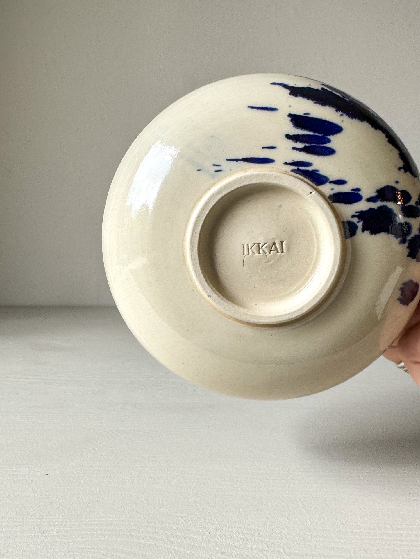 Matcha bowl - Clear glaze & Cobalt blue