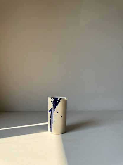 Handmade Small Milk Jug Clear glaze & Cobalt Blue