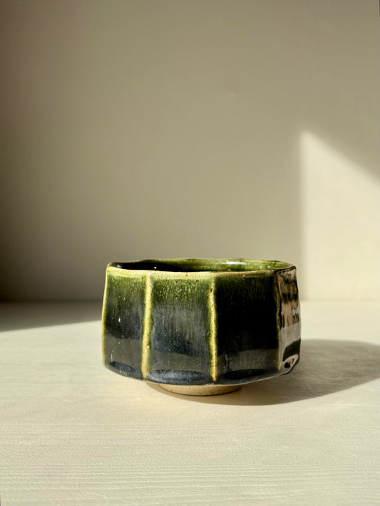 Faceted Matcha Bowl - Hinoki Series #03