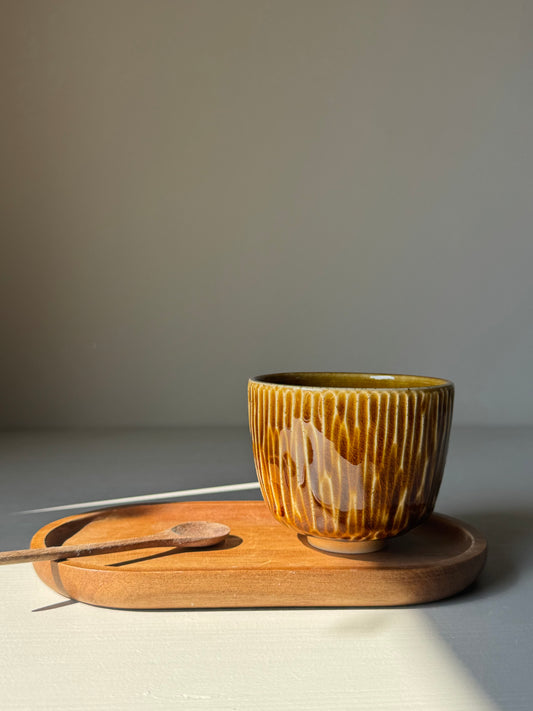 Carved Cups - Dark Honey