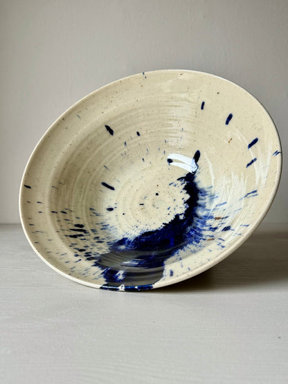 Large Bowl - Clear glaze & Cobalt Blue