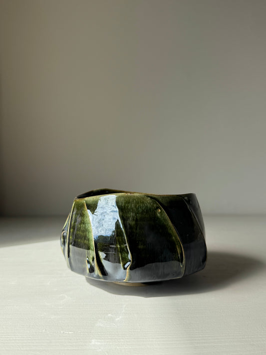 Textured Matcha Bowl - Hinoki Series #12