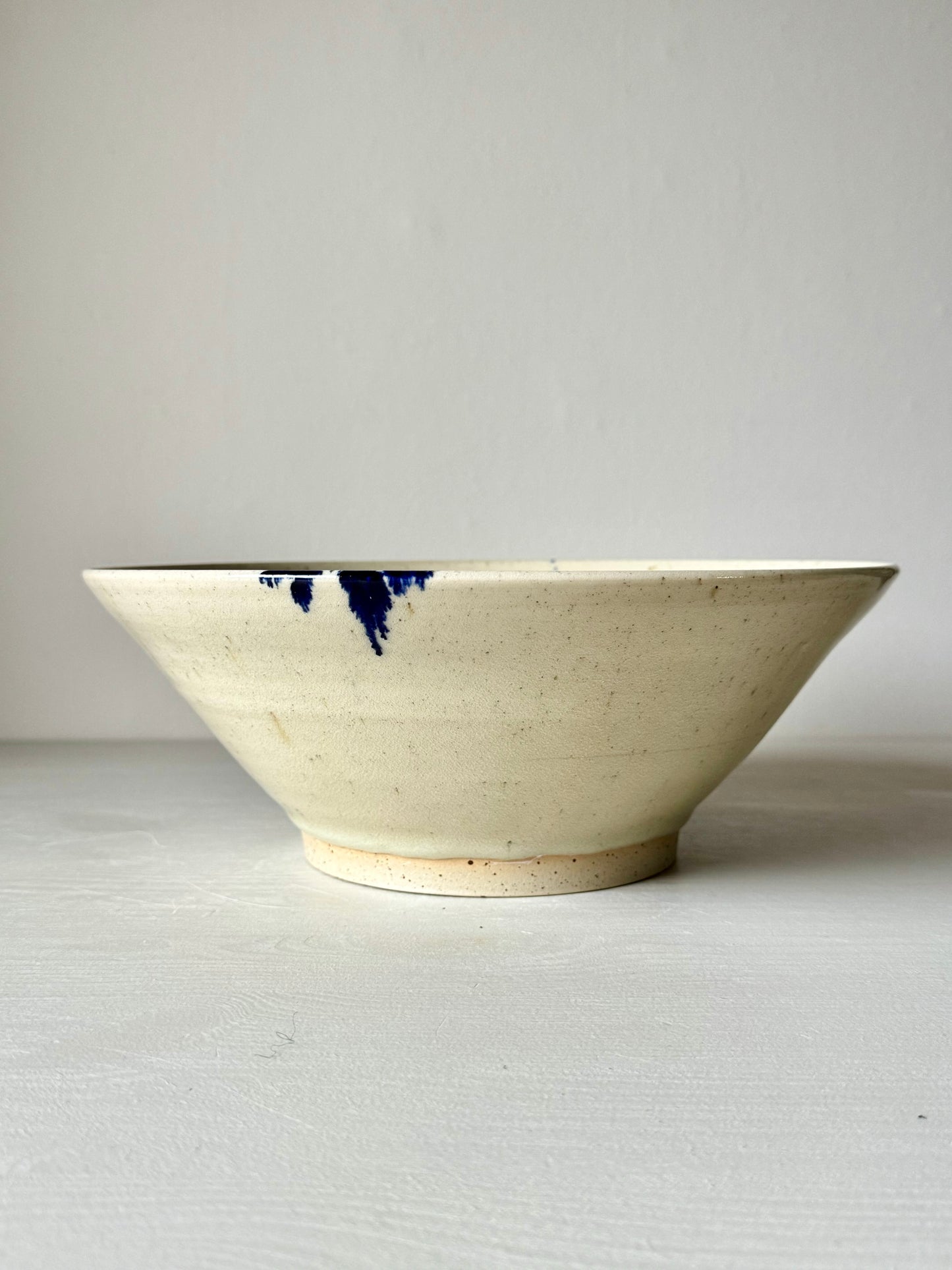 Large Bowl - Clear glaze & Cobalt Blue