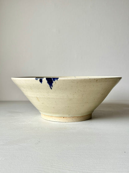 Large Bowl - Clear glaze & Cobalt Blue