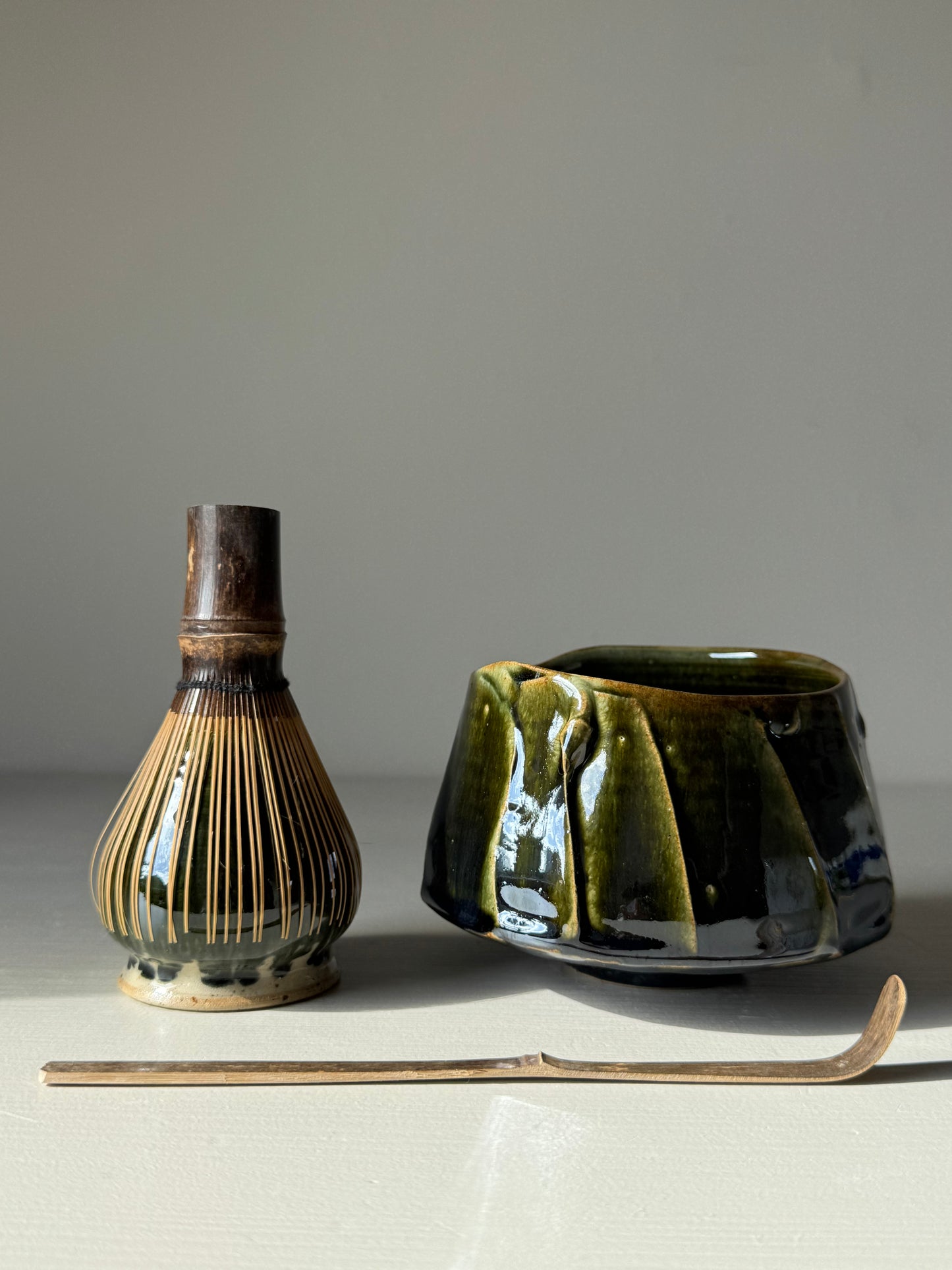 Textured Matcha Bowl - Hinoki Series #07