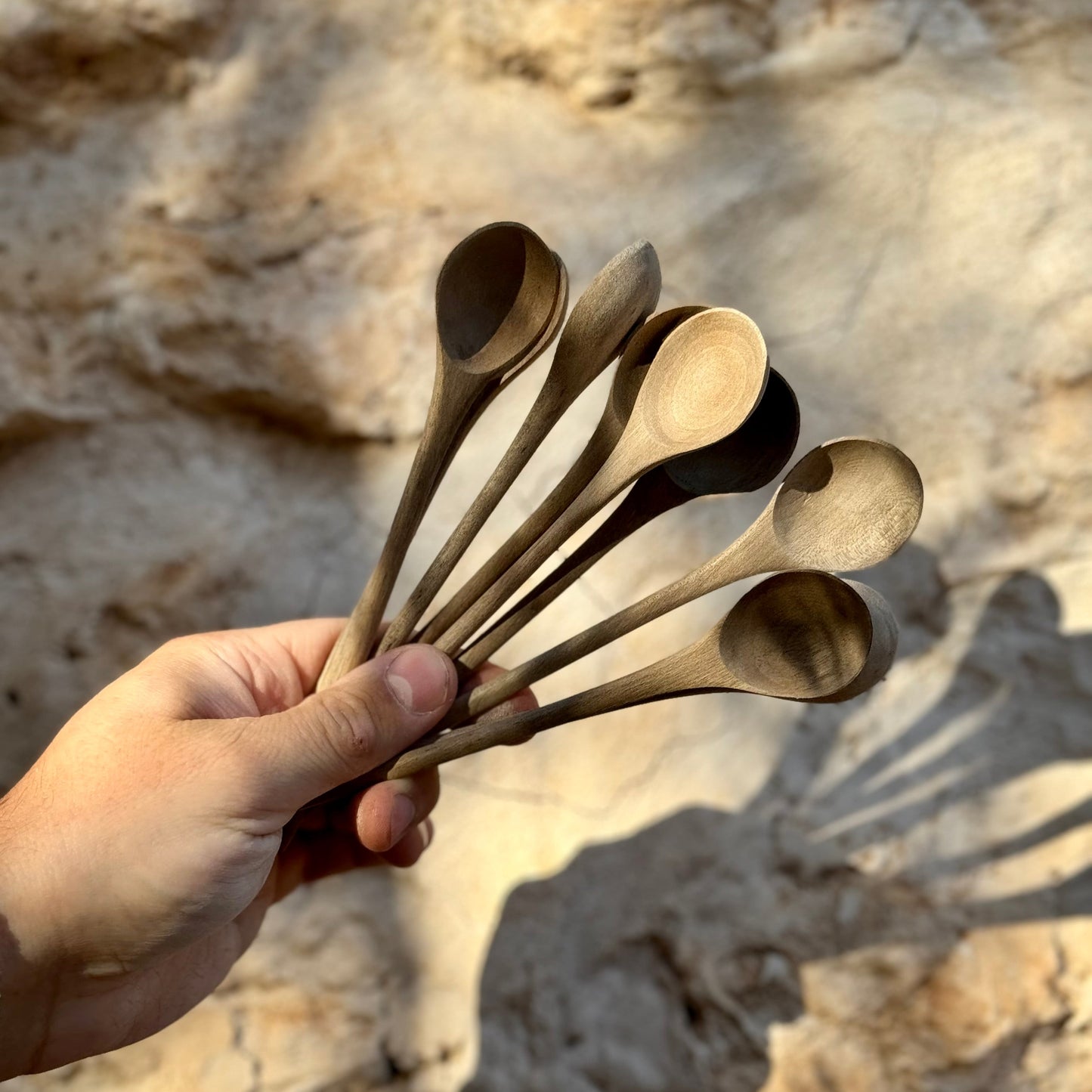 handcrafted walnut wood spoons 