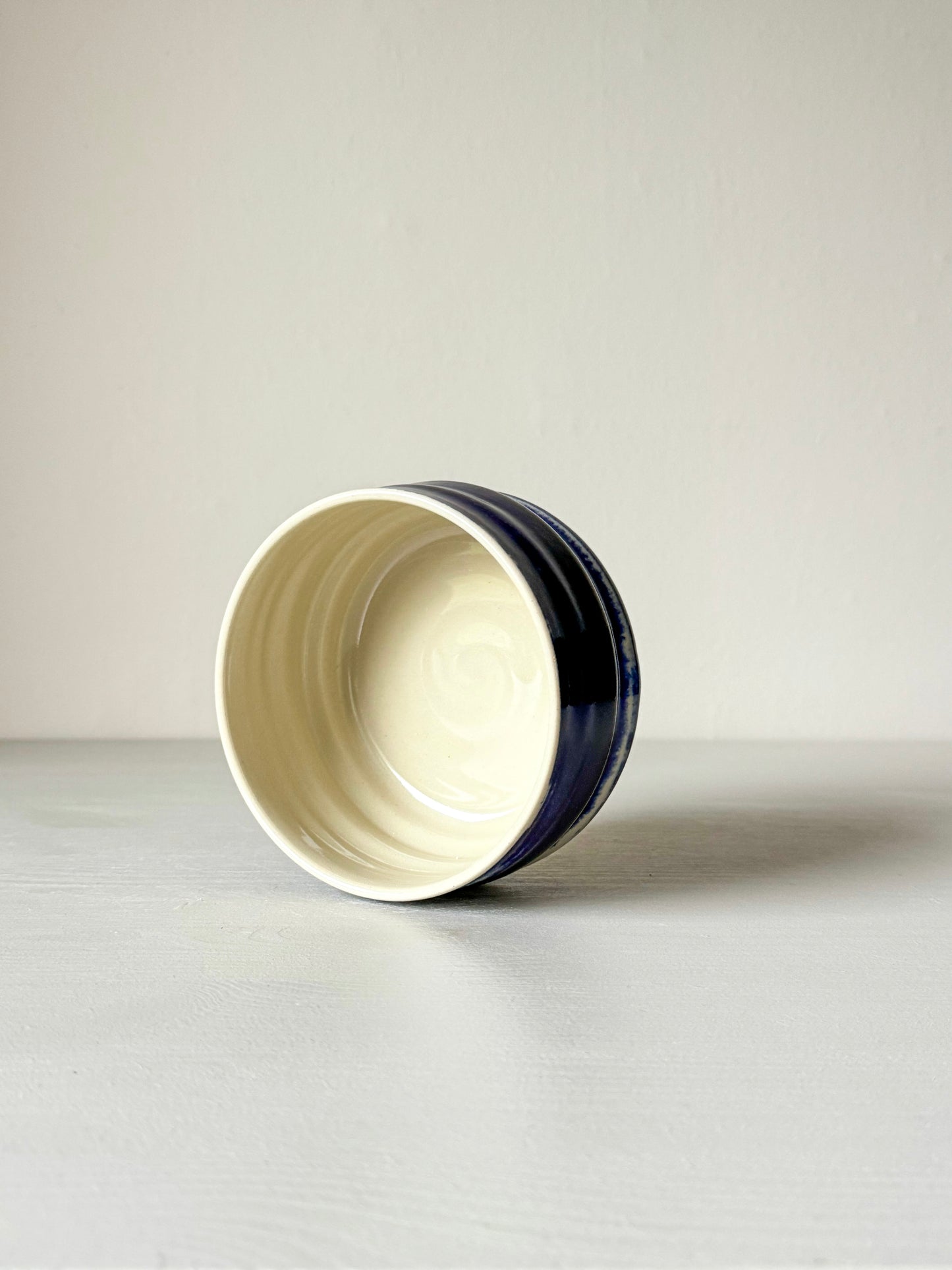 Matcha bowl  - Clear glaze & Cobalt blue