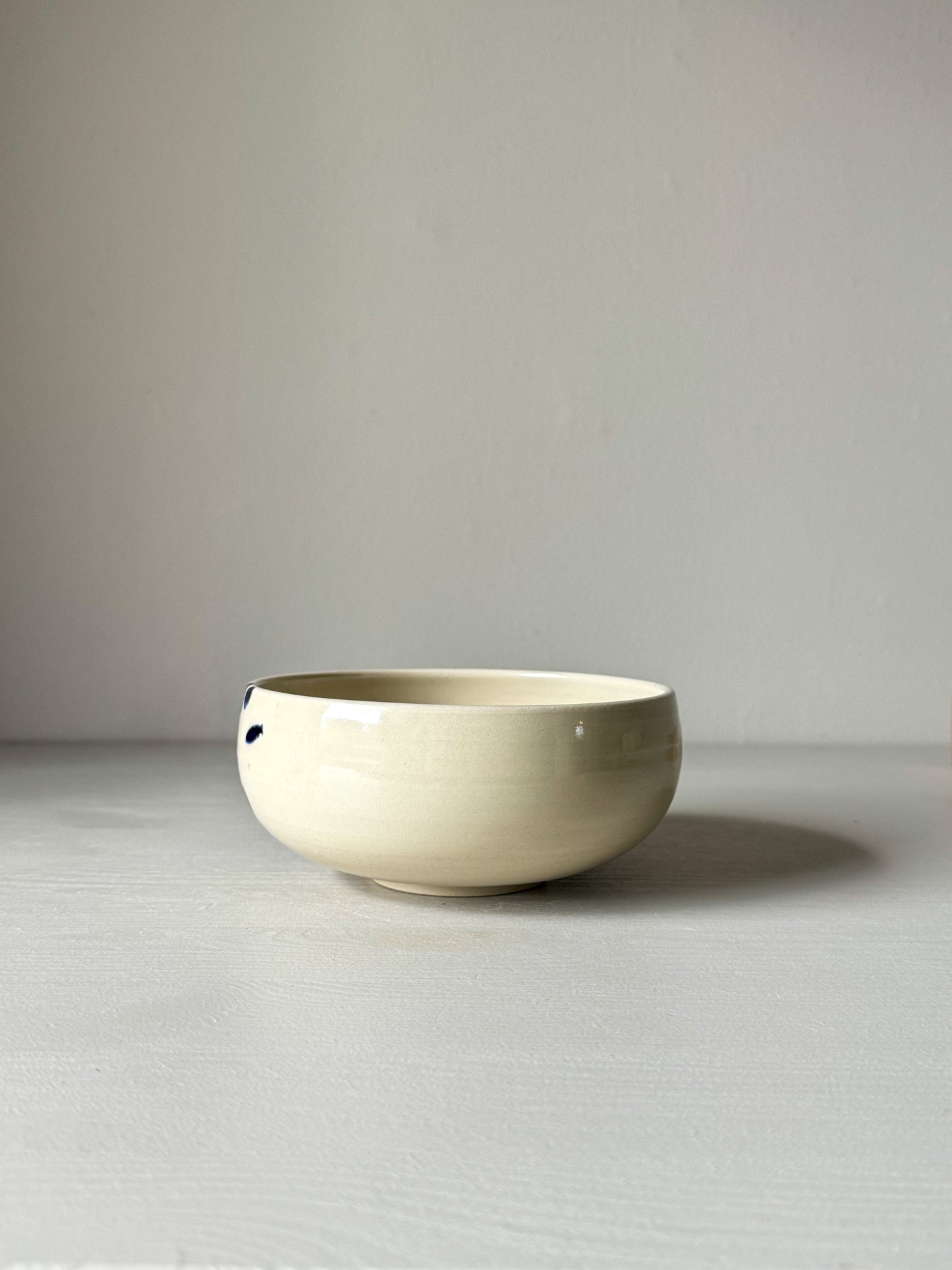 Matcha bowl - Clear glaze & Cobalt blue