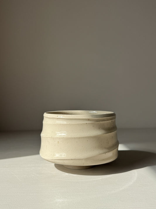 Textured Matcha Bowl - Clear Glaze #02