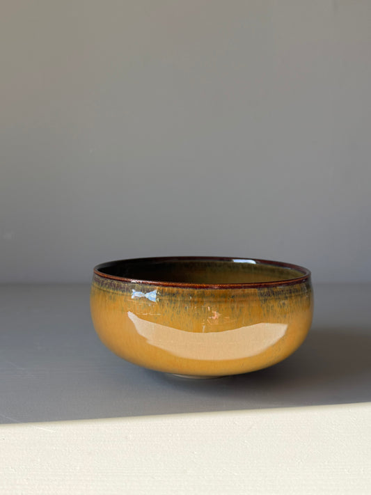 Wide Matcha Bowl – Tenmoku Glaze