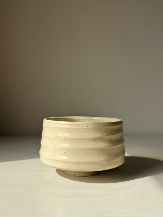 Textured Matcha Bowl - Clear Glaze #01