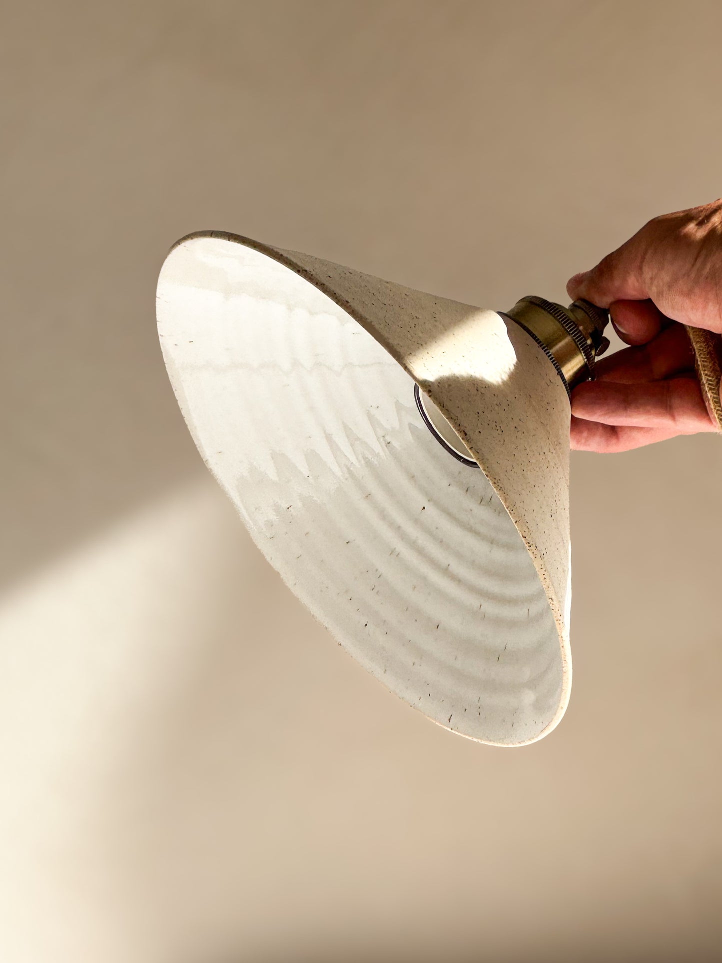 Ceramic Lamp Shade – Half Glossy White Glaze