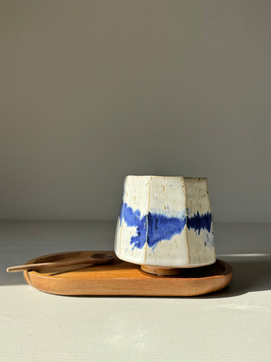 Faceted Cup – Cobalt Blue & Glossy White #02
