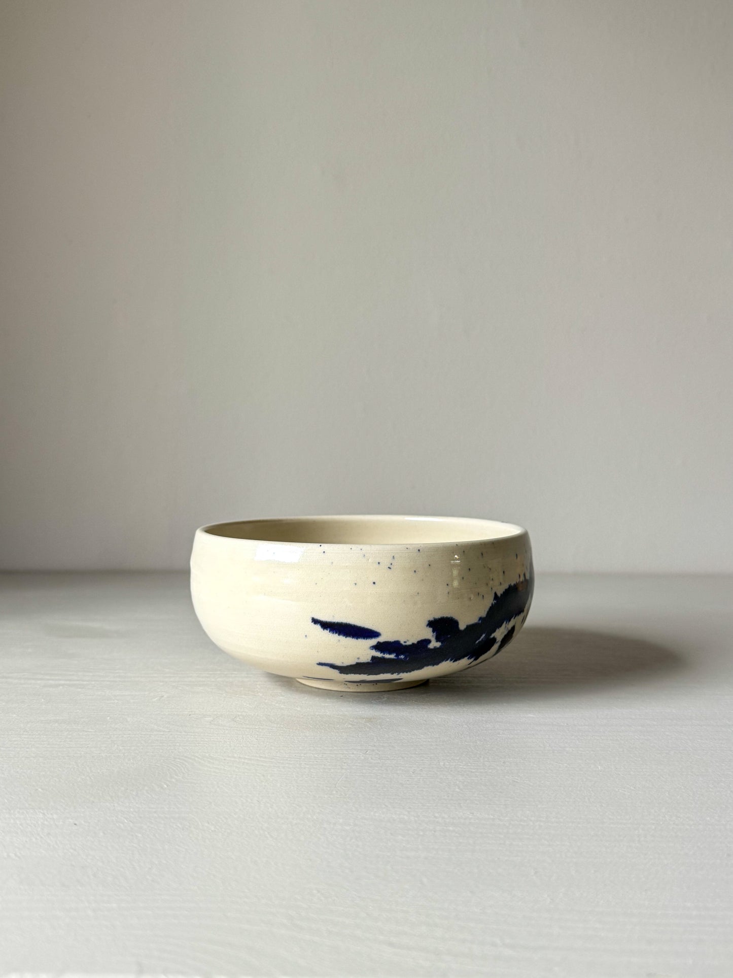 Matcha bowl - Clear glaze & Cobalt blue