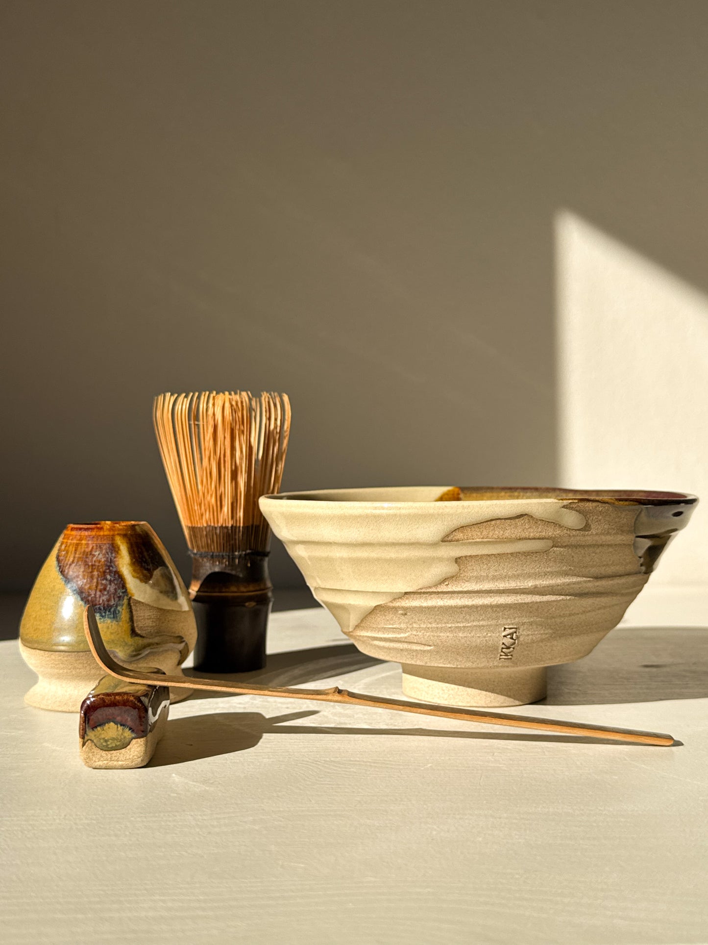 Textured Matcha Bowl – Inyo #01