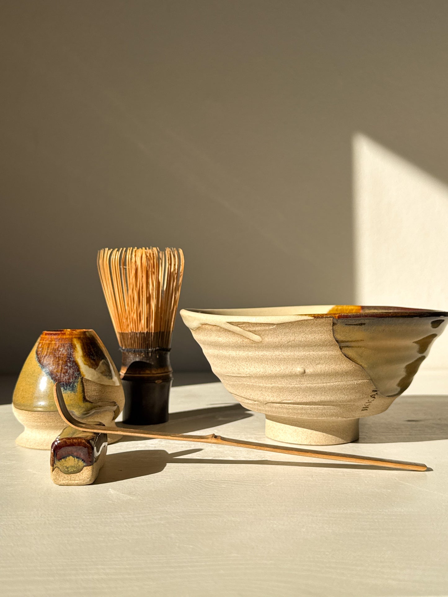 Textured Matcha Bowl – Inyo #02