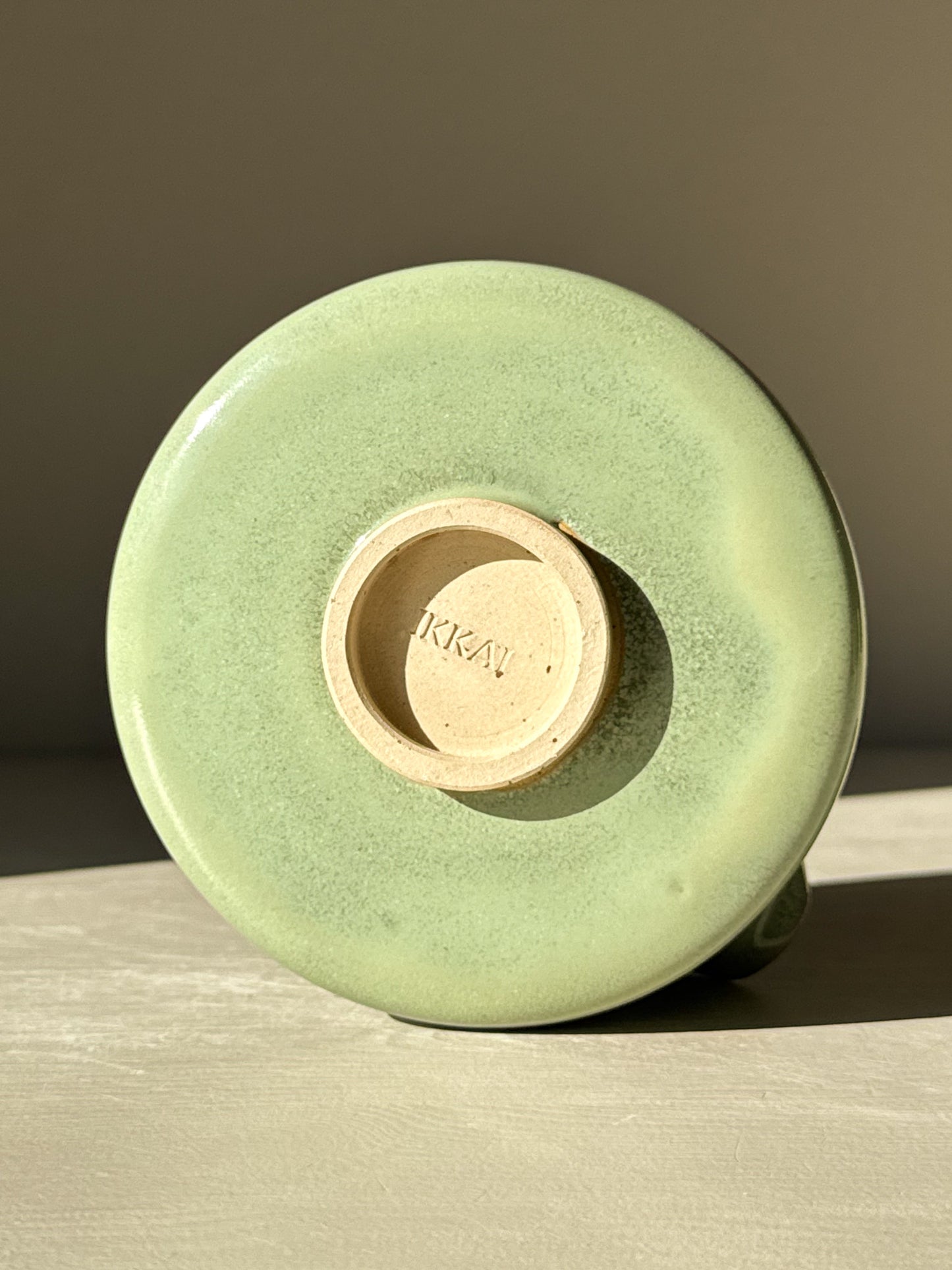 Matcha Kom met Schenktout - Sage Glazuur #03