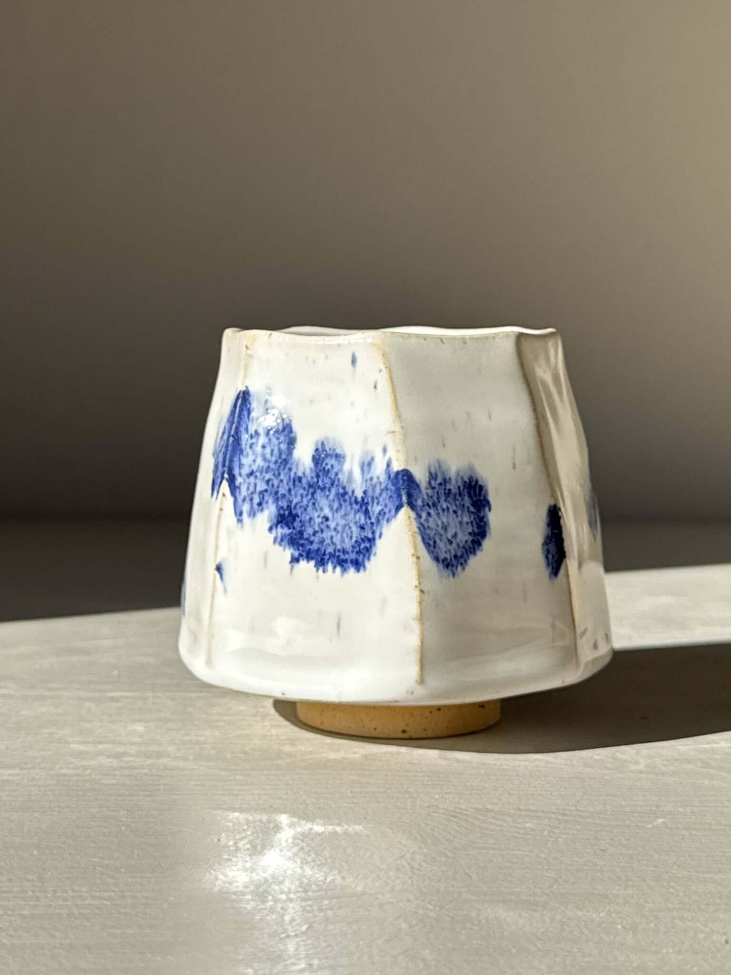 Faceted Cup – Cobalt Blue & Glossy White #03