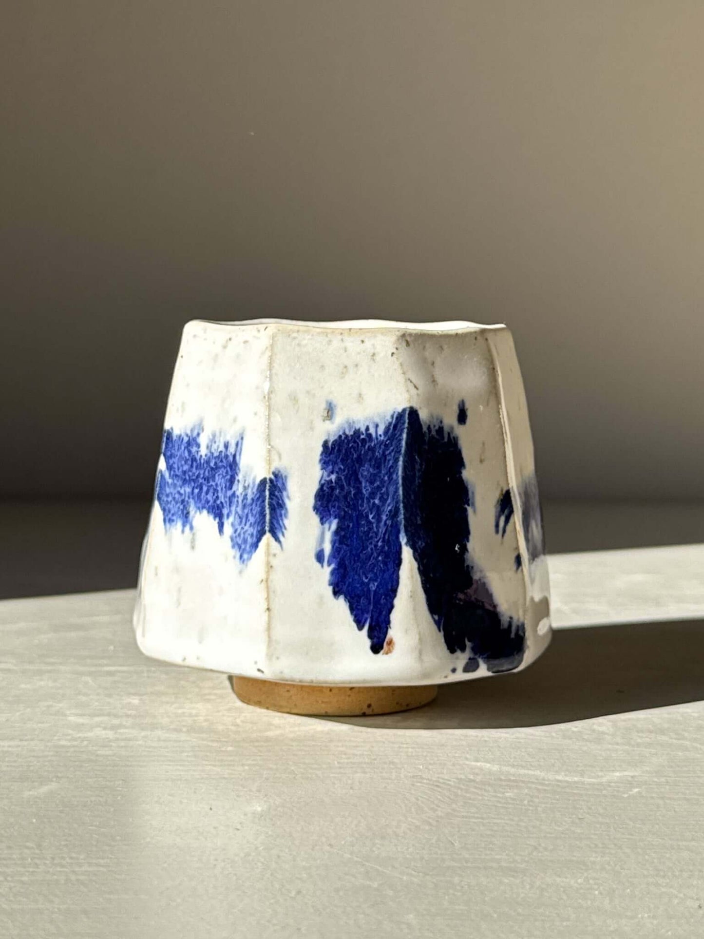 Faceted Cup – Cobalt Blue & Glossy White #04