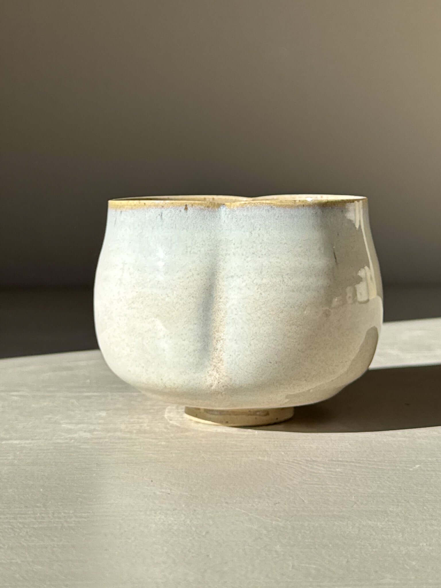 Yunomi Cup - Pale Blue with a softly shifting glaze and rounded organic form.