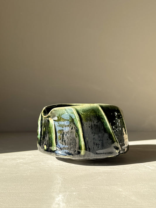 Textured Matcha Kom met Schenktuit - Hinoki #02