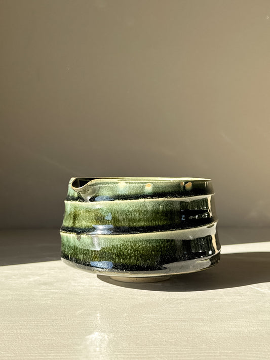 Textured Matcha Kom met Schenktuit - Hinoki #01