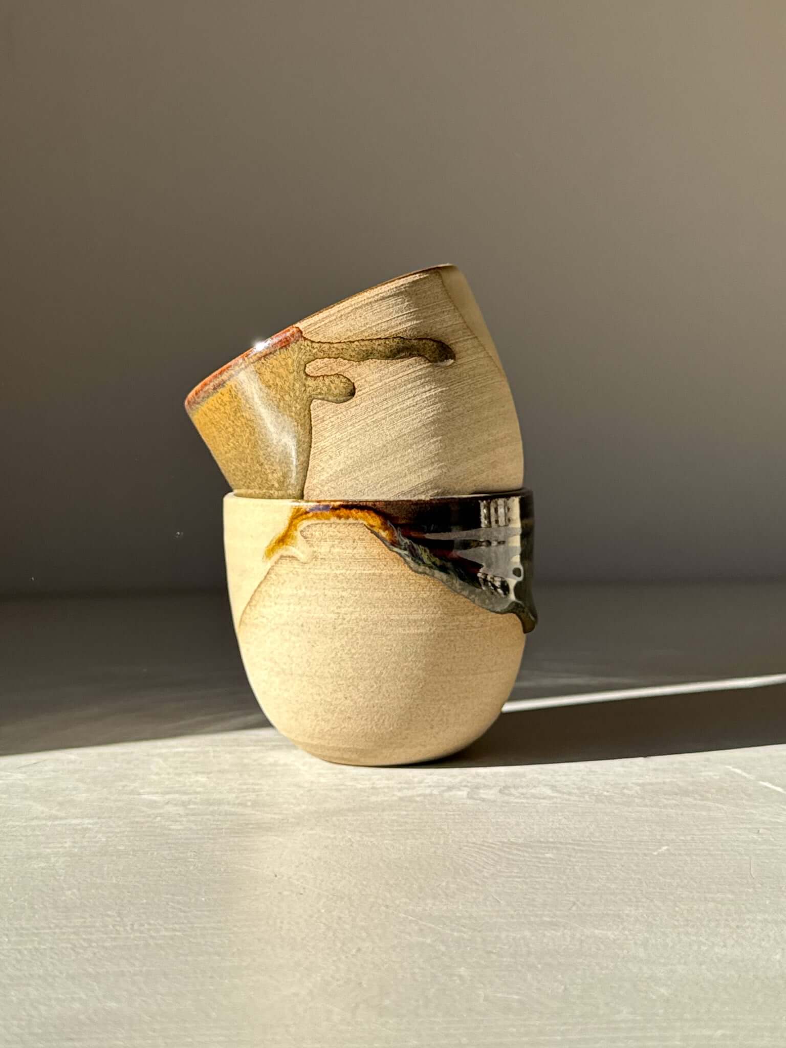 Espresso Cup - Inyo Series showcasing earthy tenmoku glaze and clay with unique finishes for espresso.