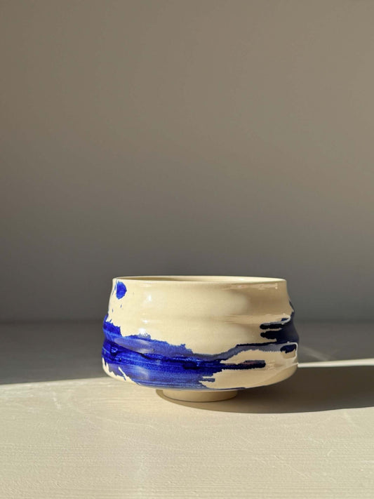Matcha Bowl – Gosu Series #03 with cobalt glaze and soft curves