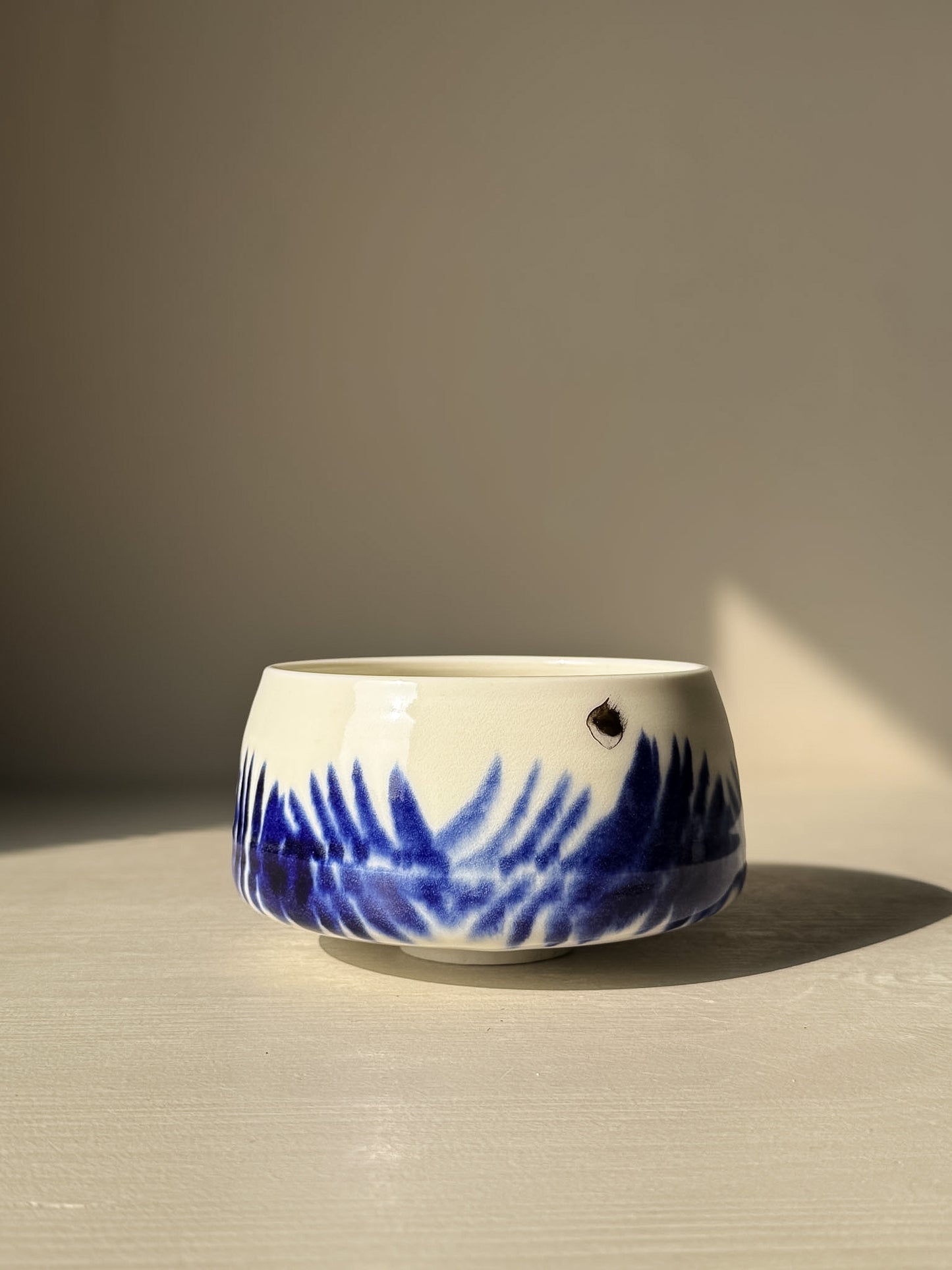 Porcelain Matcha Bowl – Cobalt & Gold Lustre #05