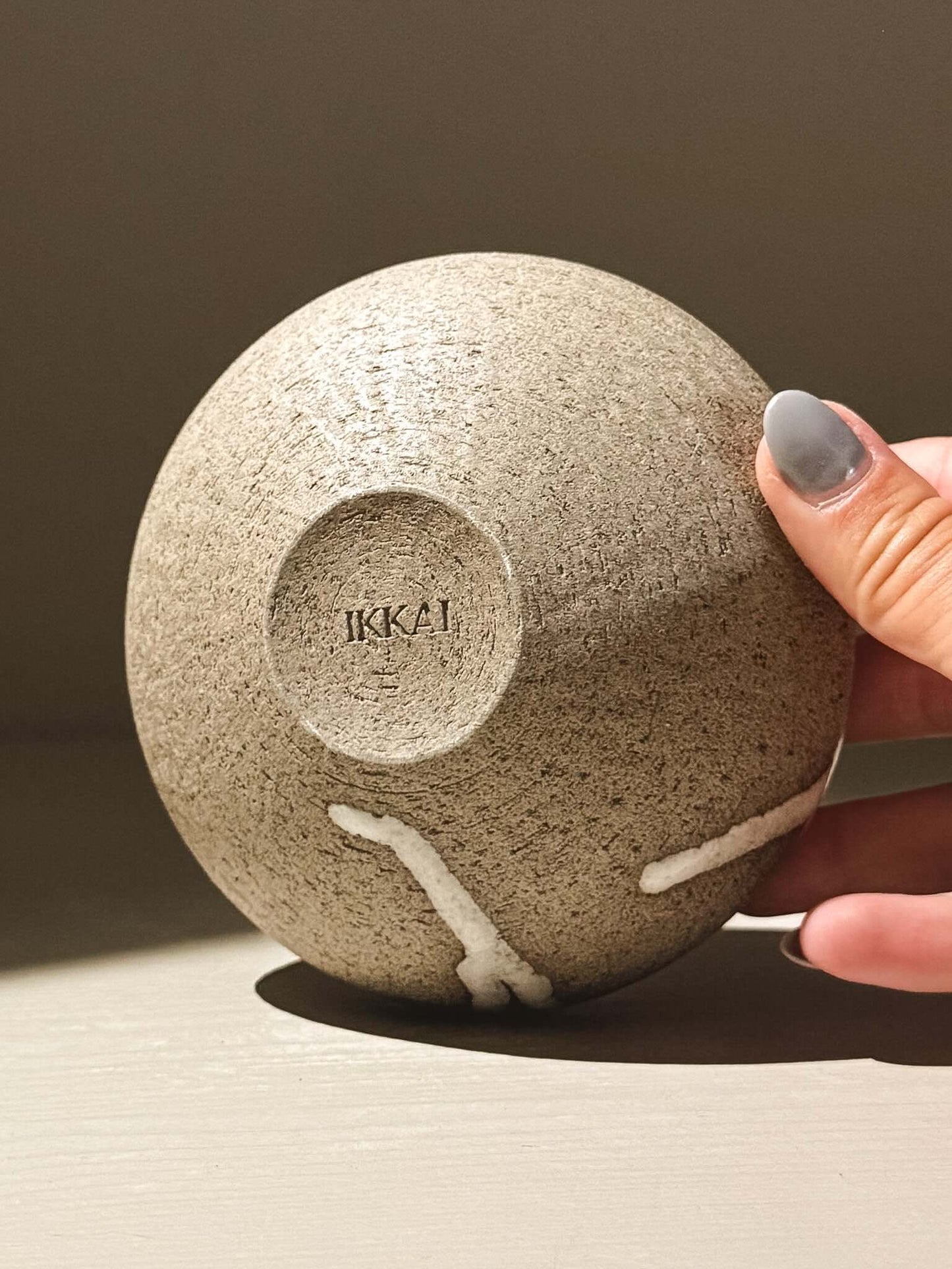Orb Vase – Yuki Ash #10, japanese handmade ceramic orb vase, unique sculptural design.