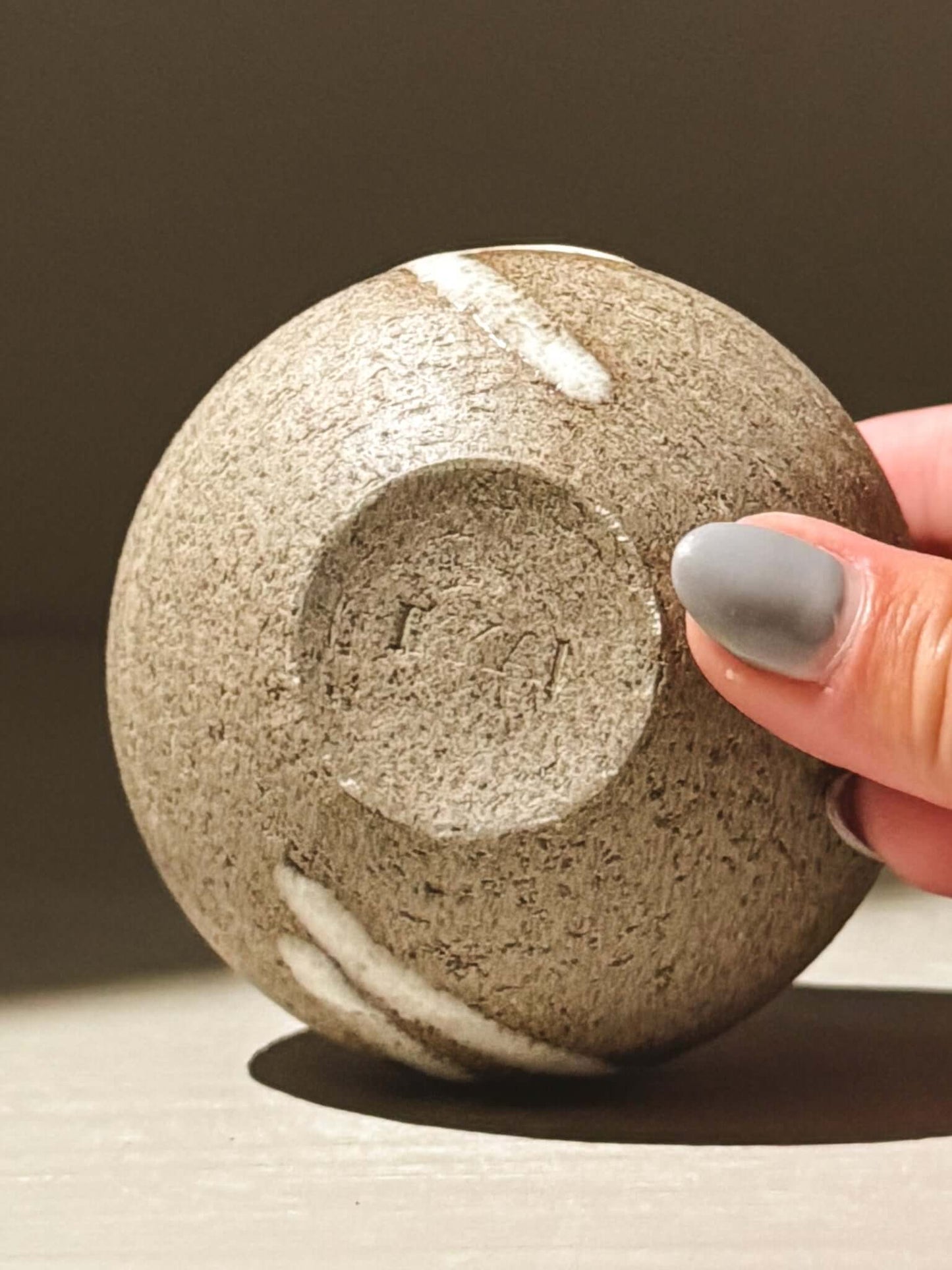 Handmade ceramic Japanese orb vase - Orb Vase – Yuki Ash #16 showcasing unique texture and glaze.