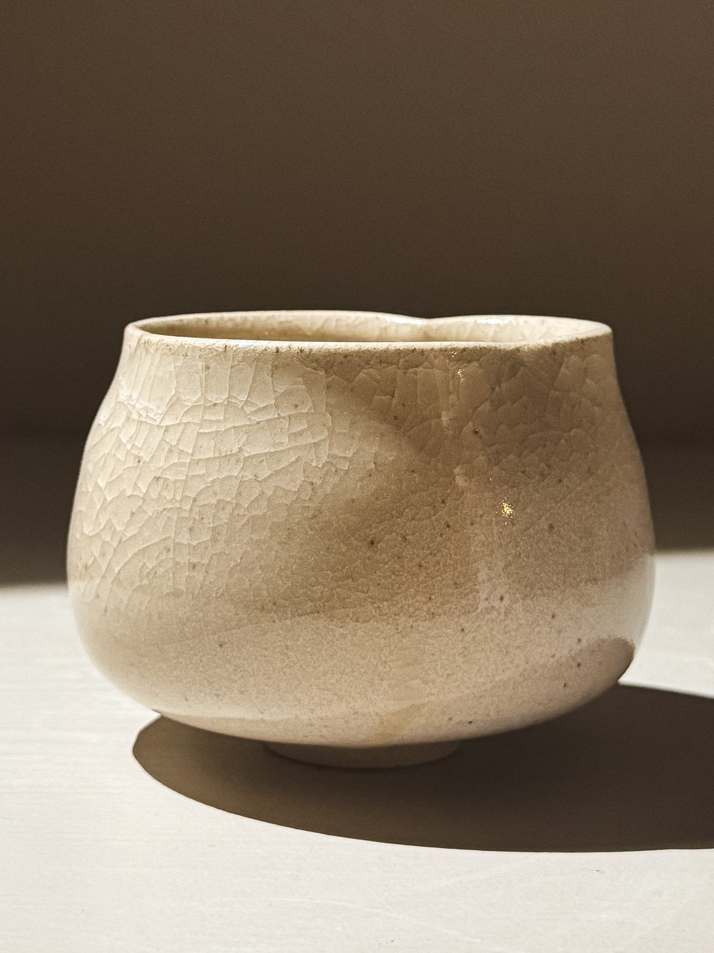 Yunomi Cup - Kannyū Series  #10 with a crackle glaze and softly flowing rim, ideal for everyday tea.