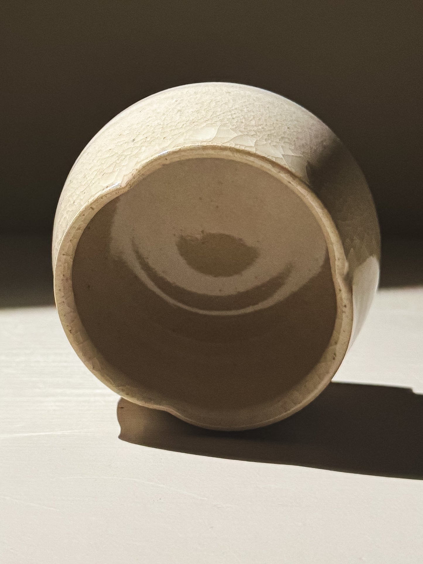 Yunomi Cup - Kannyū Series  #12 showing its transparent crackle glaze and softly flowing rim.