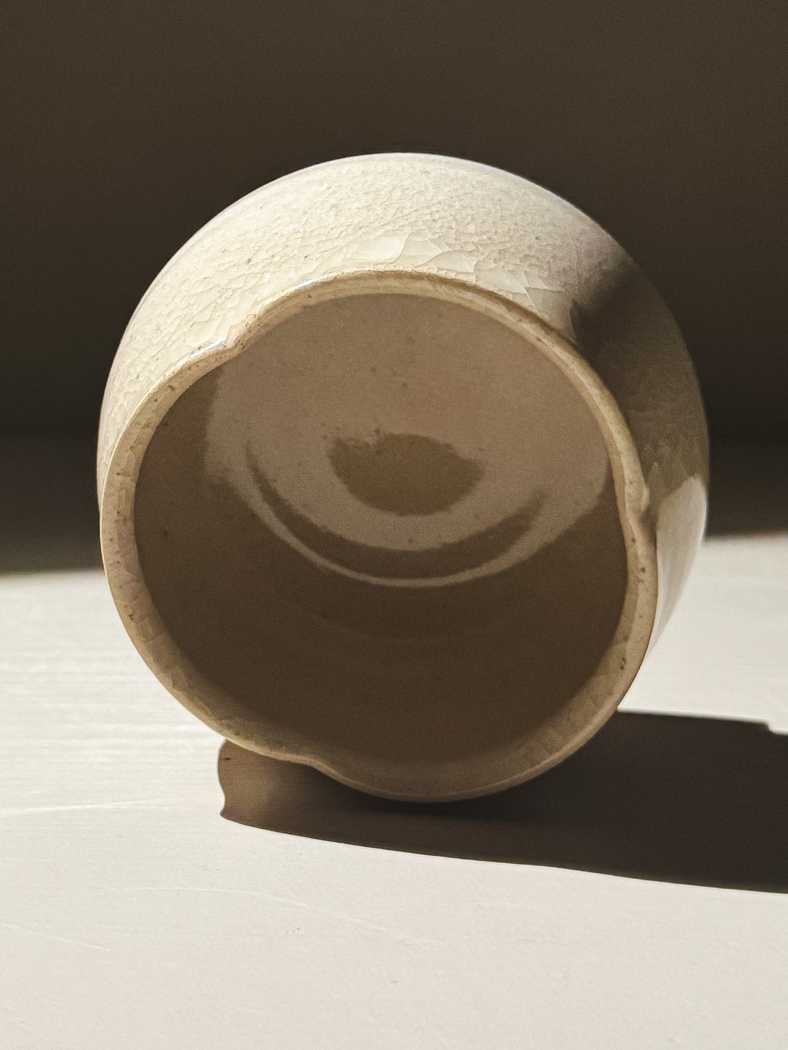 Yunomi Cup - Kannyū Series  #12 showing its transparent crackle glaze and softly flowing rim.