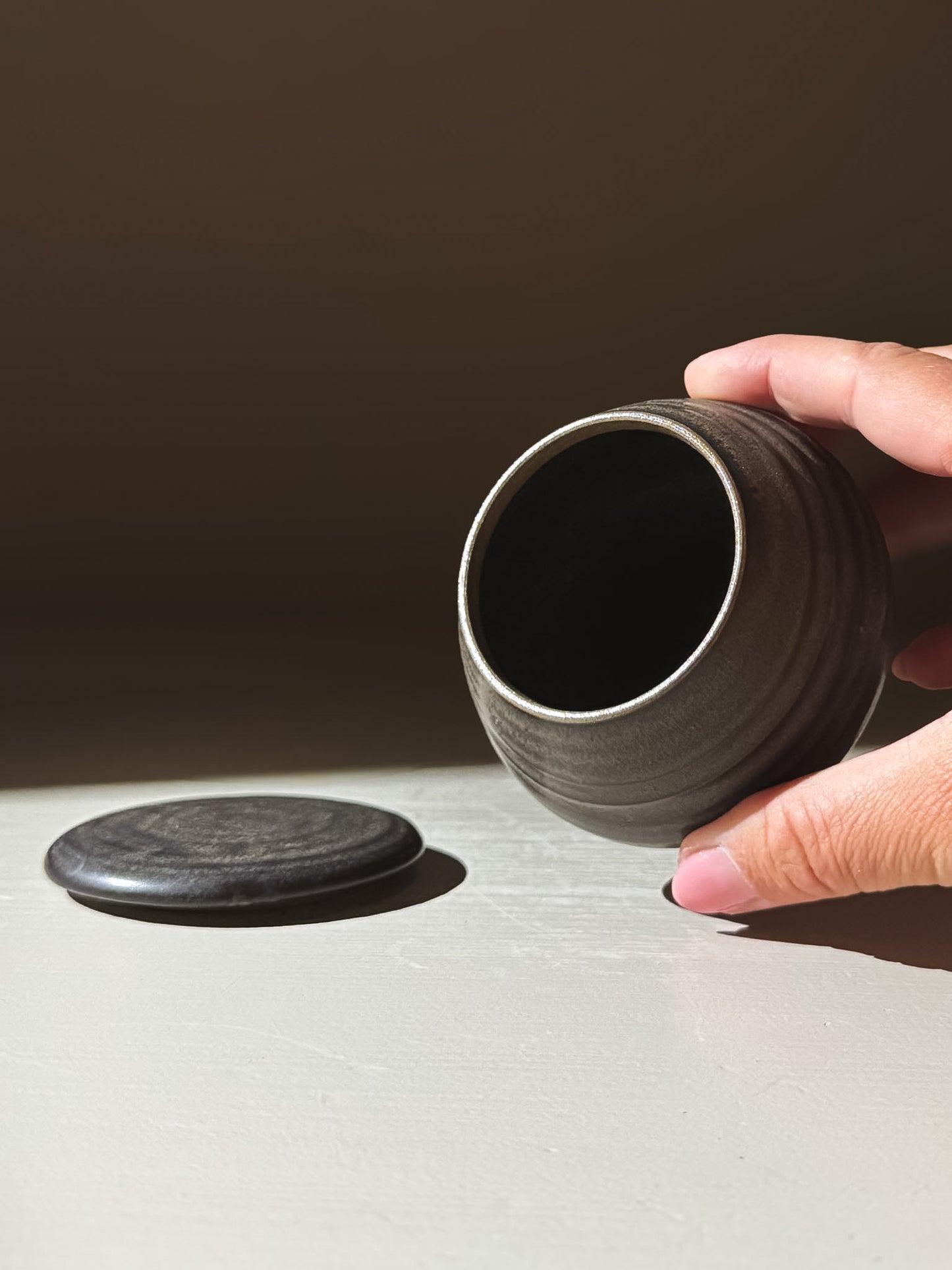 Lidded Jar - Black Truffle #03