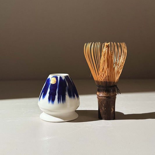 Porcelain Whisk Holder – Cobalt & Gold Lustre #1