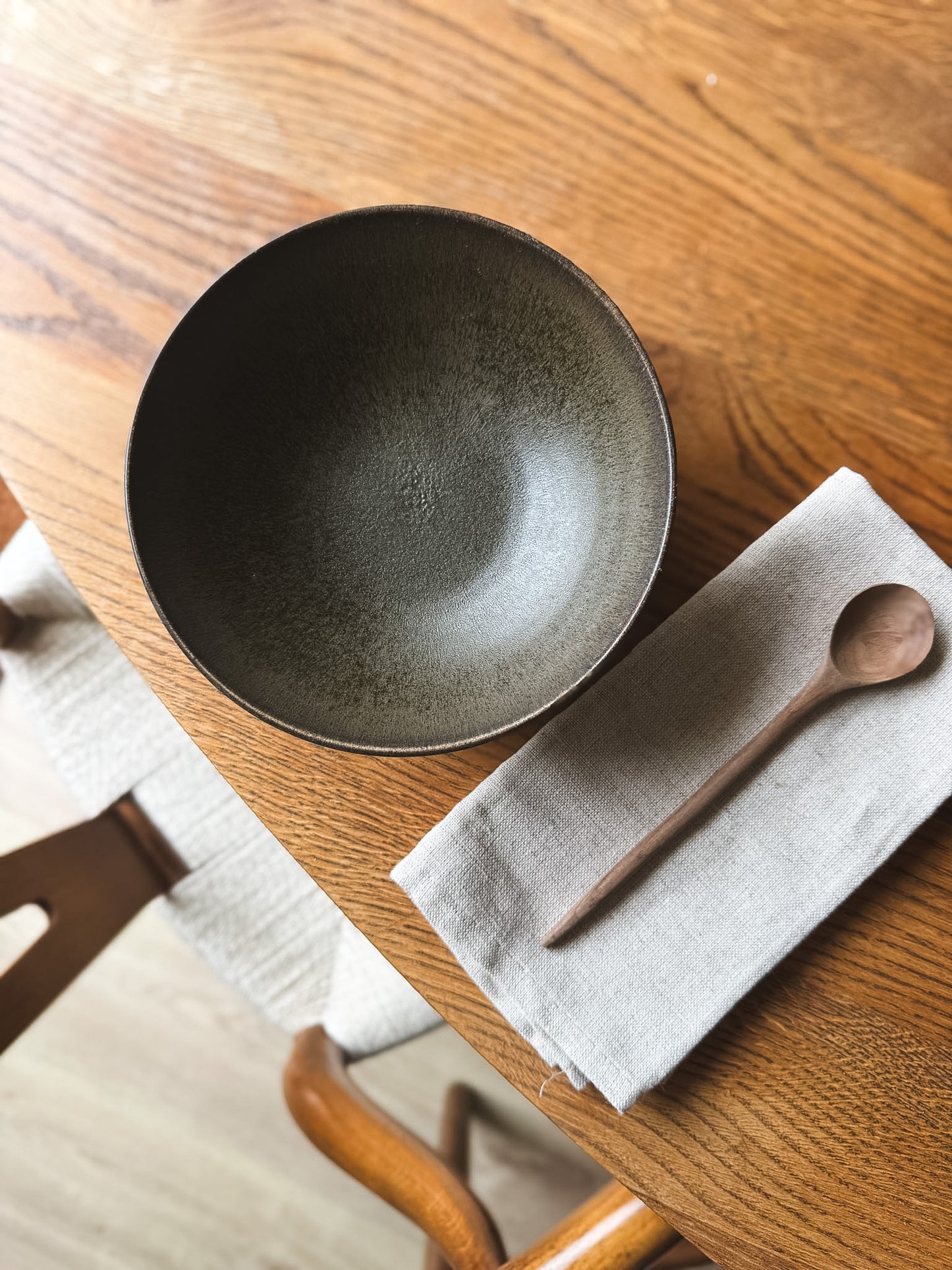 Small Footed Serving Bowl – Black Truffle