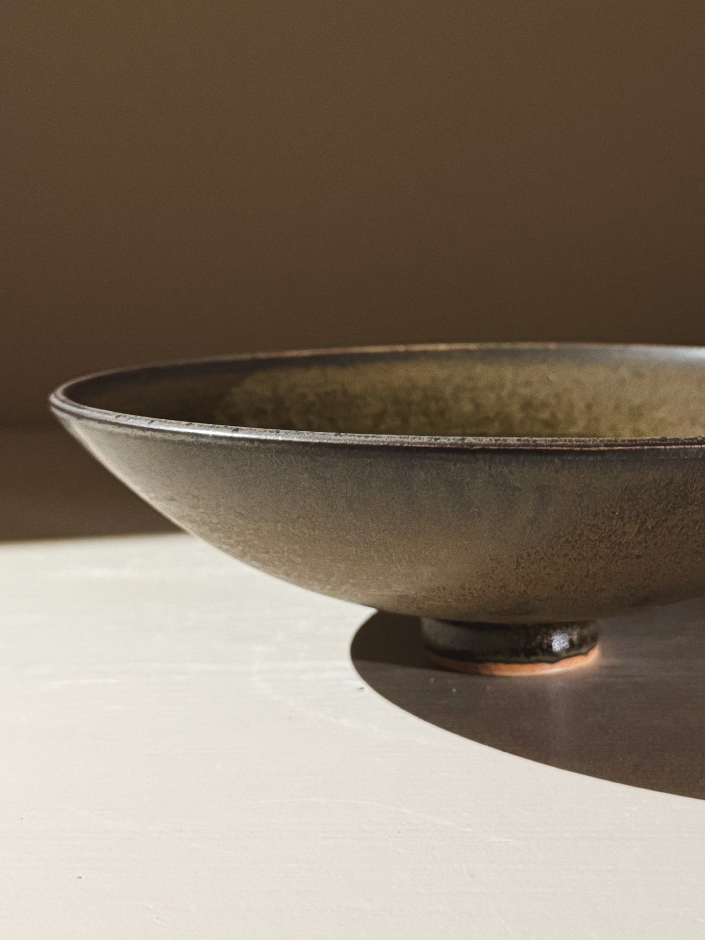 Footed Serving Bowl – Black Truffle