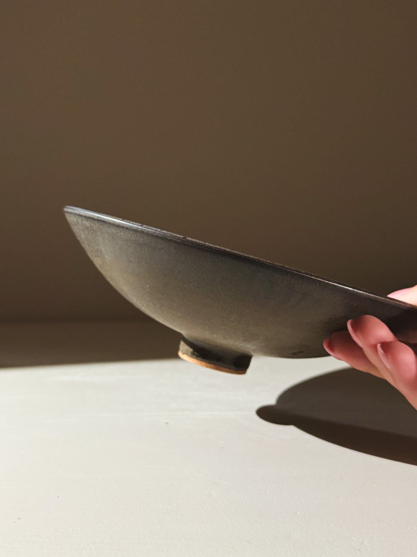 Footed Serving Bowl – Black Truffle